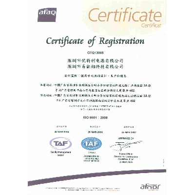 ISO9001:2008 인증서 GTE13005